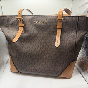 Michael Kors Tan and Brown Leather Handbag
